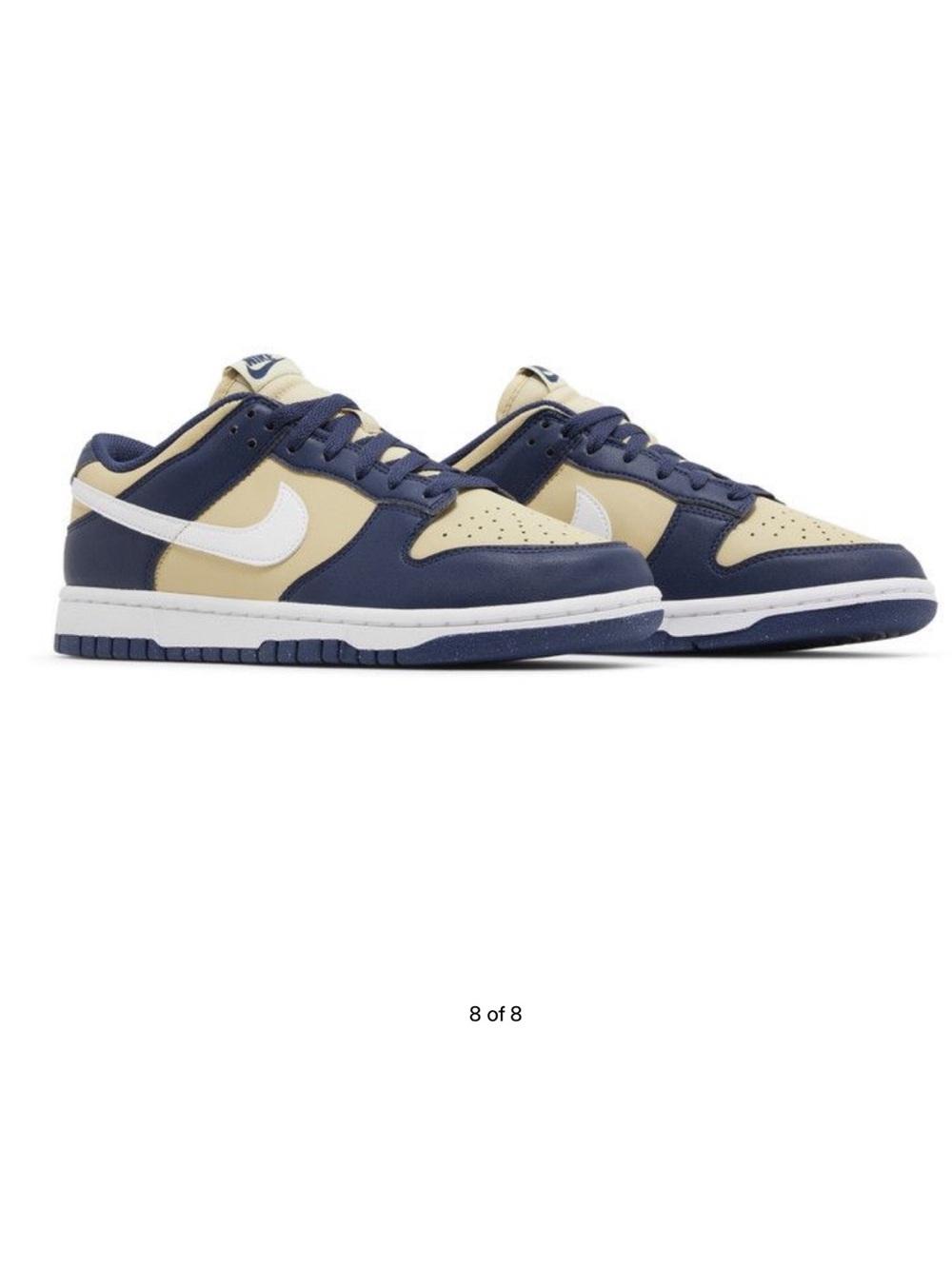 Nike Men’s Dunk Low - Navy and Cream with White Swoosh